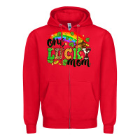 Red One lucky mom St. Patricks Day Zipper Hoodie - Neo Western