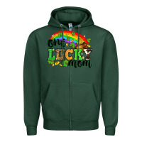 Sports Green One lucky mom St. Patricks Day Zipper Hoodie - Neo Western