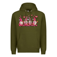 Army Green love gnomes valentine's day Premium Hoodie - MaliasSmallBusiness