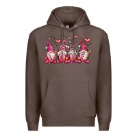 Coffee love gnomes valentine's day Premium Hoodie - MaliasSmallBusiness