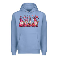 Colony Blue love gnomes valentine's day Premium Hoodie - MaliasSmallBusiness