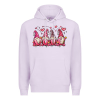 Lilac love gnomes valentine's day Premium Hoodie - MaliasSmallBusiness