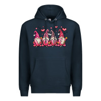 Navy love gnomes valentine's day Premium Hoodie - MaliasSmallBusiness