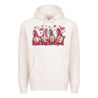 Pale Pink love gnomes valentine's day Premium Hoodie - MaliasSmallBusiness