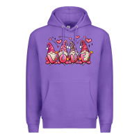 Purple love gnomes valentine's day Premium Hoodie - MaliasSmallBusiness