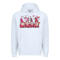 White love gnomes valentine's day Premium Hoodie - MaliasSmallBusiness