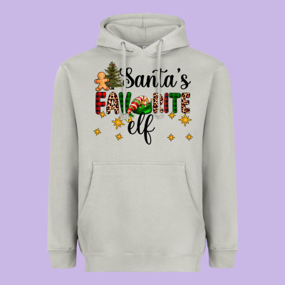 Santa's Favorite Elf Heavyweight Hoodie Designed By Adodesignshop