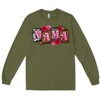 Army Green mama with license letters mothers day Long Sleeve Tee - texasbilliewilder