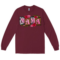 Burgundy mama with license letters mothers day Long Sleeve Tee - texasbilliewilder