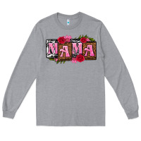 Heather Grey mama with license letters mothers day Long Sleeve Tee - texasbilliewilder