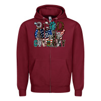 Burgundy god bless the country Zipper Hoodie - SublimationCraftShop