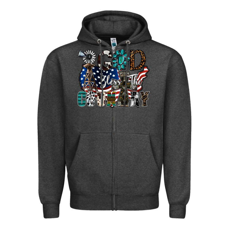 God Bless The Country Zipper Hoodie by SublimationCraftShop | Teevron