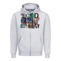 Heather Grey god bless the country Zipper Hoodie - SublimationCraftShop
