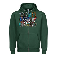 Sports Green god bless the country Zipper Hoodie - SublimationCraftShop