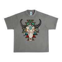Tornado western aztec bull skull with gemstone Urban Heavy Tee - texasbilliewilder