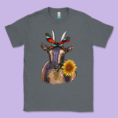 Sunflower Aztec Ribbon Goat Classic Tee Designed By Ranaportraitstore
