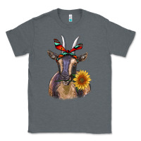 Charcoal Heather sunflower aztec ribbon goat Classic Tee - RanaPortraitStore