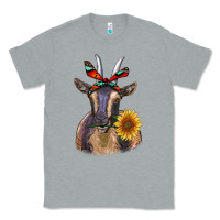 Heather Grey sunflower aztec ribbon goat Classic Tee - RanaPortraitStore
