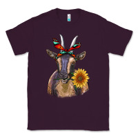 Plum sunflower aztec ribbon goat Classic Tee - RanaPortraitStore