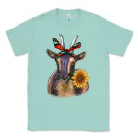 Seafoam sunflower aztec ribbon goat Classic Tee - RanaPortraitStore