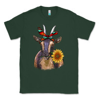 Sports Green sunflower aztec ribbon goat Classic Tee - RanaPortraitStore