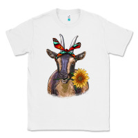 White sunflower aztec ribbon goat Classic Tee - RanaPortraitStore