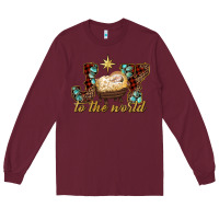 Burgundy joy to the world Long Sleeve Tee - RanaPortraitStore
