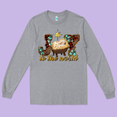 Joy To The World Long Sleeve Tee Designed By Ranaportraitstore