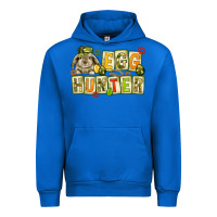 Cobalt Egg hunter with camouflage plate letters Urban Hoodie - NancyCooperArtShop