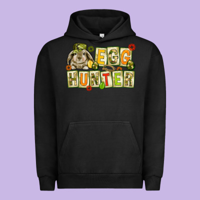 Egg Hunter With Camouflage Plate Letters Urban Hoodie Designed By Nancycooperartshop