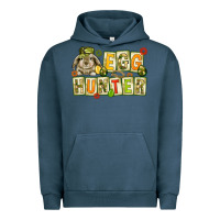 Pigment Midnight Navy Egg hunter with camouflage plate letters Urban Hoodie - NancyCooperArtShop