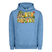 Pigment Pebble Blue Egg hunter with camouflage plate letters Urban Hoodie - NancyCooperArtShop