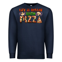 Navy life is better with pizza Premium Sweatshirt - AdoDesignShop