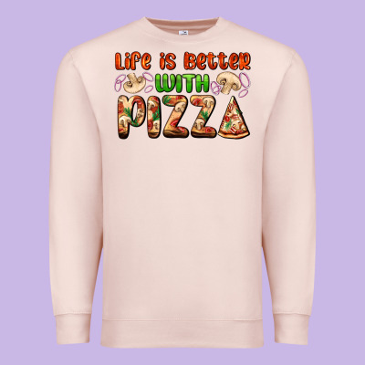 Life Is Better With Pizza Premium Sweatshirt Designed By Adodesignshop