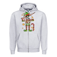 Heather Grey im the badass elf Zipper Hoodie - FaDigitalArtStudio