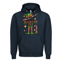 Navy im the badass elf Zipper Hoodie - FaDigitalArtStudio
