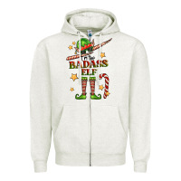 Oatmeal Heather im the badass elf Zipper Hoodie - FaDigitalArtStudio