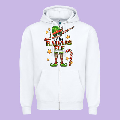 Im The Badass Elf Zipper Hoodie Designed By Fadigitalartstudio