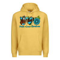 Antique Gold peace love  gemstone Premium Hoodie - AdoDesignShop