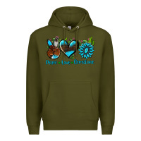 Army Green peace love  gemstone Premium Hoodie - AdoDesignShop