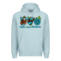 Blue Mist peace love  gemstone Premium Hoodie - AdoDesignShop