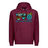 Burgundy peace love  gemstone Premium Hoodie - AdoDesignShop