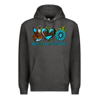 Charcoal Heather peace love  gemstone Premium Hoodie - AdoDesignShop
