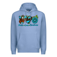 Colony Blue peace love  gemstone Premium Hoodie - AdoDesignShop