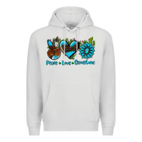 Dove Grey peace love  gemstone Premium Hoodie - AdoDesignShop