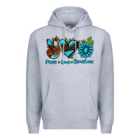 Heather Grey peace love  gemstone Premium Hoodie - AdoDesignShop