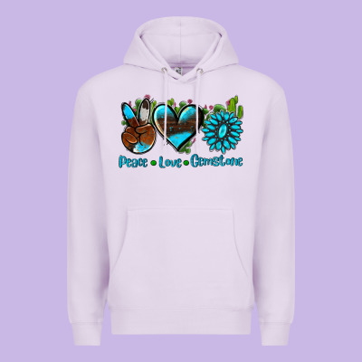 Peace Love  Gemstone Premium Hoodie Designed By Adodesignshop