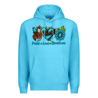 Ocean Blue peace love  gemstone Premium Hoodie - AdoDesignShop