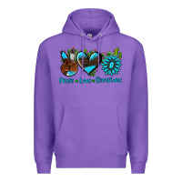 Purple peace love  gemstone Premium Hoodie - AdoDesignShop