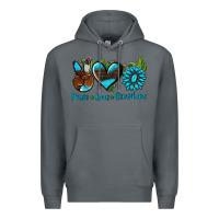 Rock peace love  gemstone Premium Hoodie - AdoDesignShop